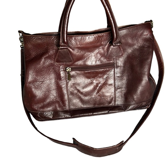 Vintage AMERICAN ANGEL | Leather Crossbody Handbag Purse‎ Brown Mahogany - Picture 3 of 17